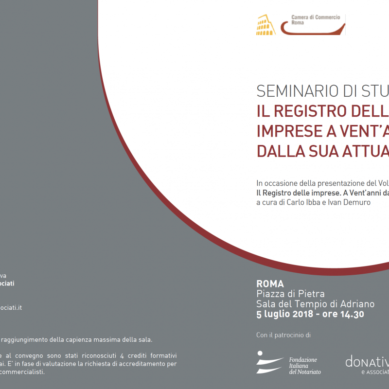 Il Registro delle imprese a vent’anni dalla sua attuazione
